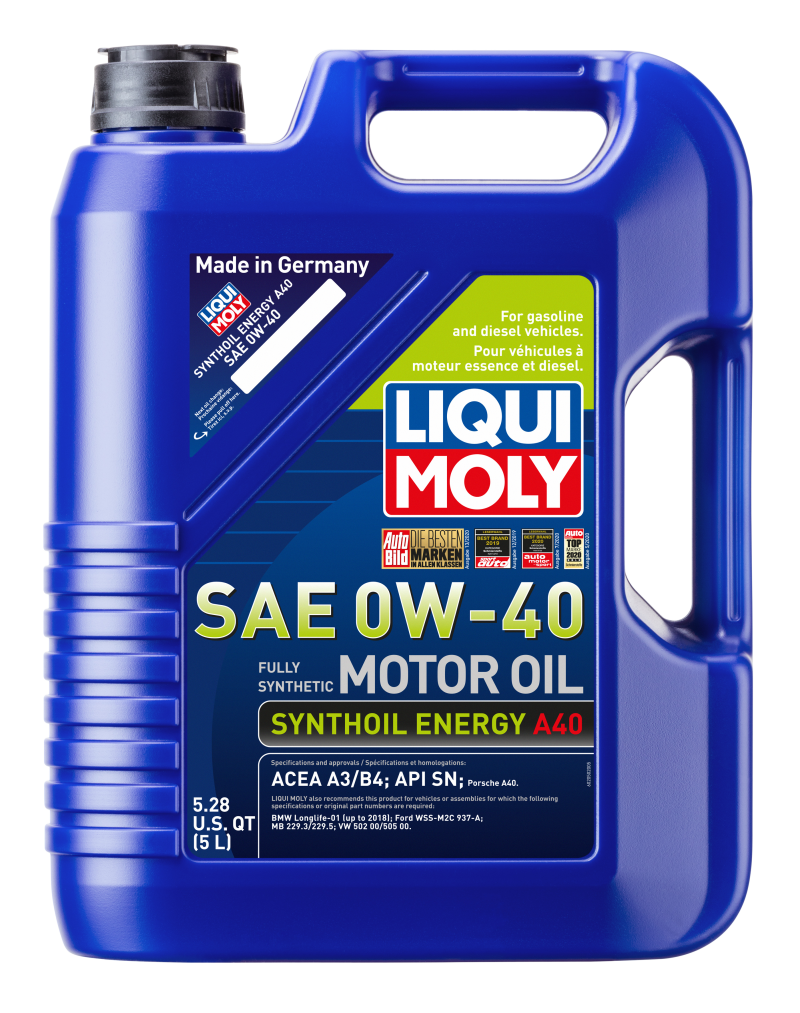 LIQUI MOLY 5L Synthoil Energy A40 Motor Oil SAE 0W40 - Racecraft Industries