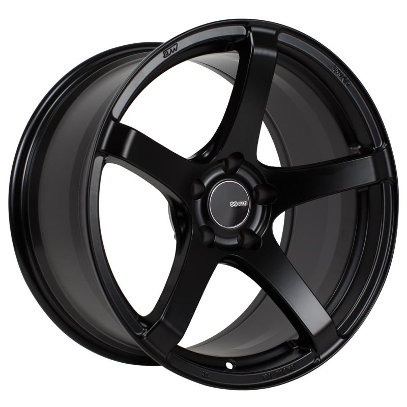 Enkei Kojin 17x8 40mm Offset 5x100 Bolt Pattern 72.6mm Bore Dia Matte Black Wheel - Racecraft Industries