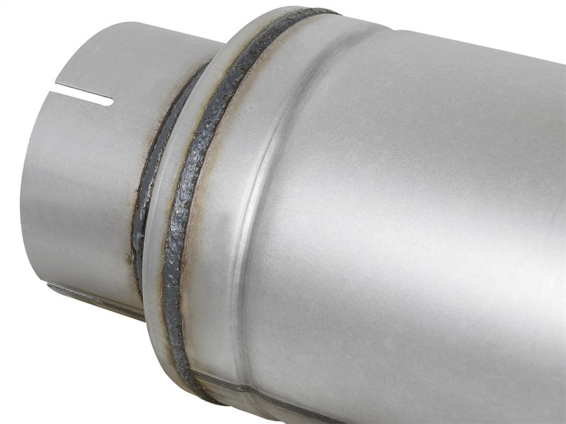 aFe ATLAS Aluminized Steel Muffler 5in Center/Center 24in L x 7in Diameter - Round Body - Racecraft Industries