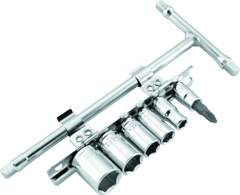 BikeMaster 1/4in Drive T-handle Set (6mm/8mm/10mm/12mm/14mm/#2 Phillips) - Racecraft Industries