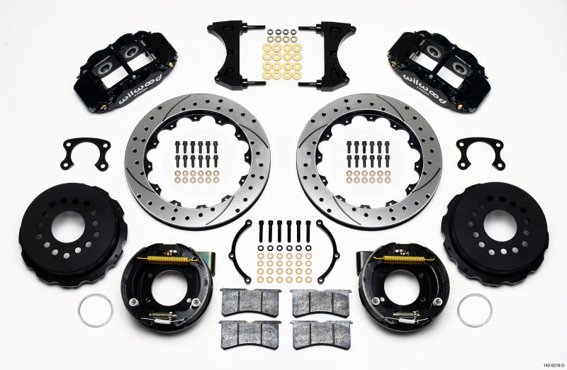 Wilwood Narrow Superlite 4R Rear P-Brk Kit 12.88in Drilled Big Ford New Style 2.50in Offset - Racecraft Industries