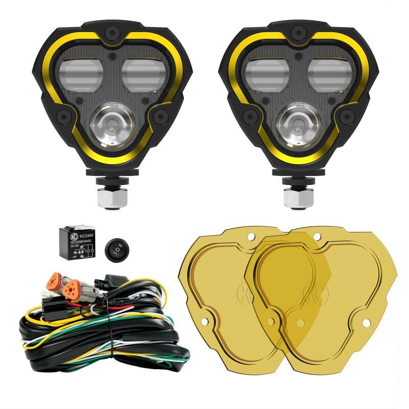 KC HiLiTES FLEX ERA 3 Dual Mode SAE Fog Lights - 2-Light Master Kit - Racecraft Industries