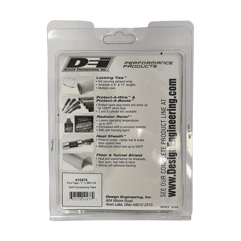 DEI Fire Tape 1in x 36ft Roll - Self Vulcanizing Tape - Black - Racecraft Industries