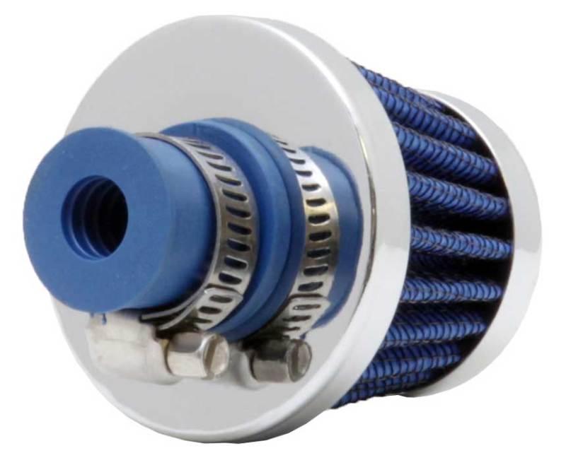 K&N 2in Base OD x .375in Flange ID x 1.75in H Rubber Base Crankcase Vent Filter - Blue - Racecraft Industries