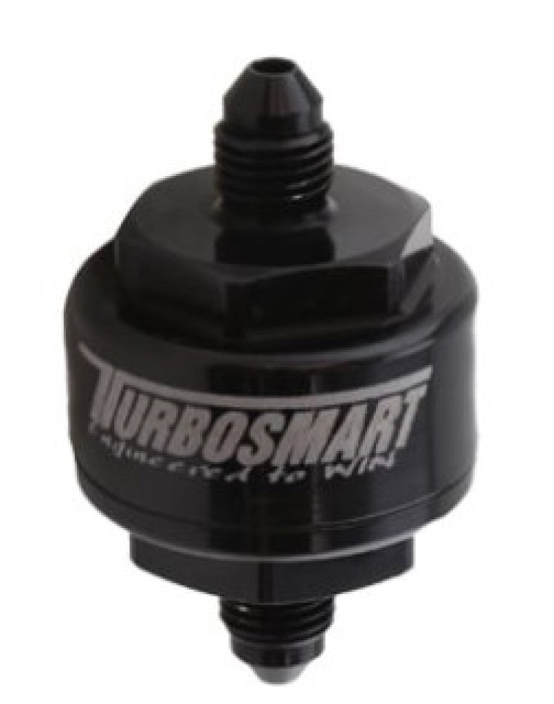 Turbosmart Billet Turbo Oil Feed Filter w/44 Micron Pleated Disc -4AN Male Inlet - Black - Racecraft Industries