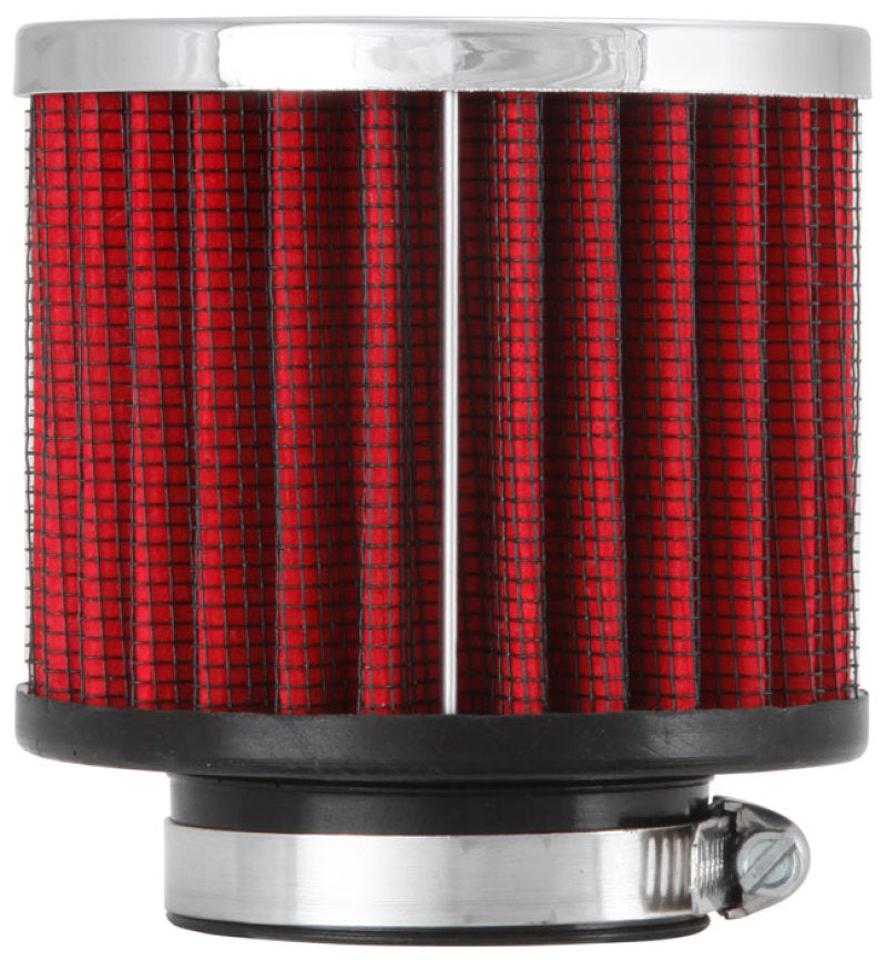 K&N 1.5in Flange ID x 3in OD x 2.5in H Chrome Finish Rubber Base Crankcase Vent Filter - Racecraft Industries