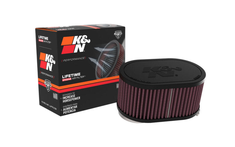 K&N 2-1/8in DUAL FLG 6-1/4 X 4inOD 3inH Universal Clamp-On Air Filter - Racecraft Industries