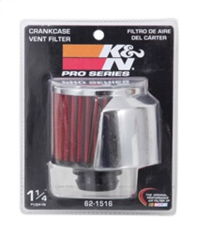 K&N 1in Flange L x 3in OD x 2.5in Height Clamp On Crankcase Vent Filter - Racecraft Industries