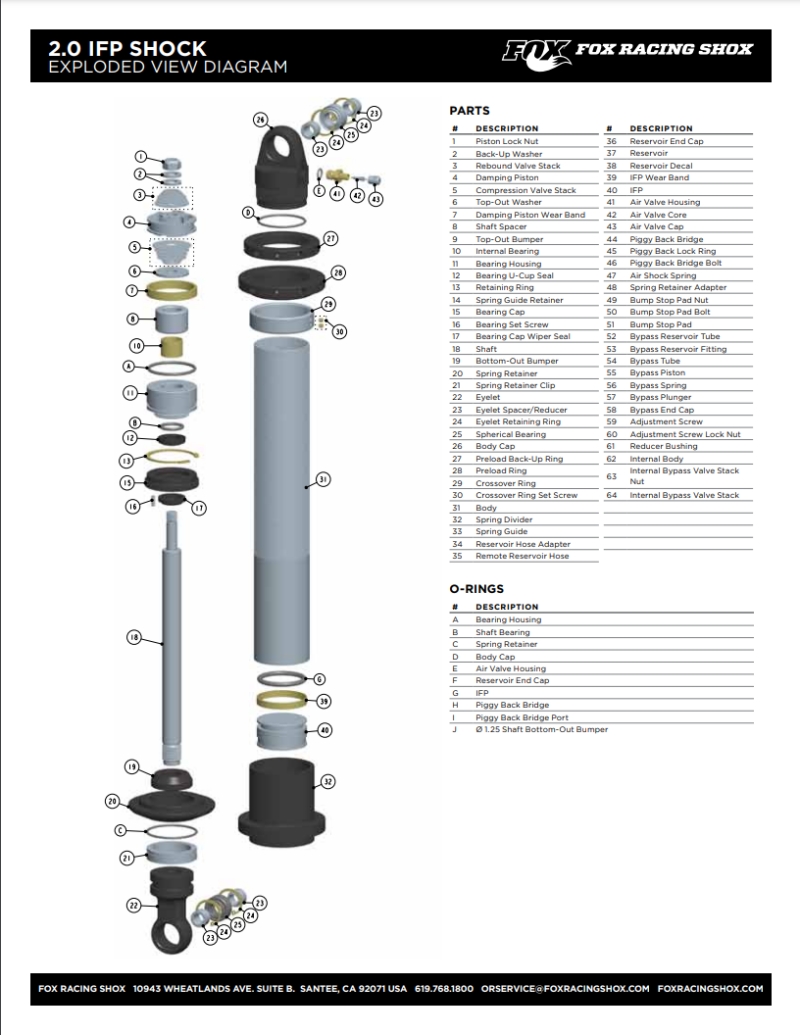 FOX Spherical Eyelet Reducer 1.935in to 14mm w/ O-Ring Seal - Stainless Steel - Racecraft Industries