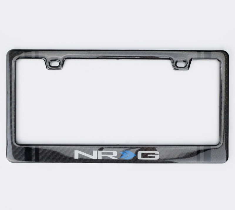 NRG Carbon License Plate Frame/ Fiber Poly Dip Finish Wet w/ NRG Logo - Racecraft Industries
