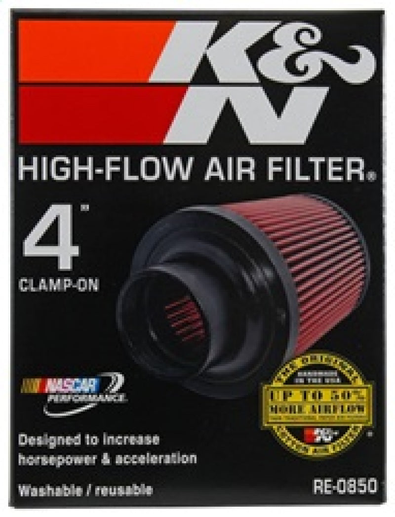 K&N Universal Air Filter (4in. Flange / 6in. Base OD / 4-5/8in. Top OD / 6in. Height) - Racecraft Industries