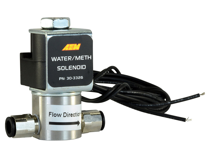 AEM Water/Methanol Injection System - High-Flow Low-Current WMI Solenoid - 200PSI 1/8in-27NPT In/Out - Racecraft Industries