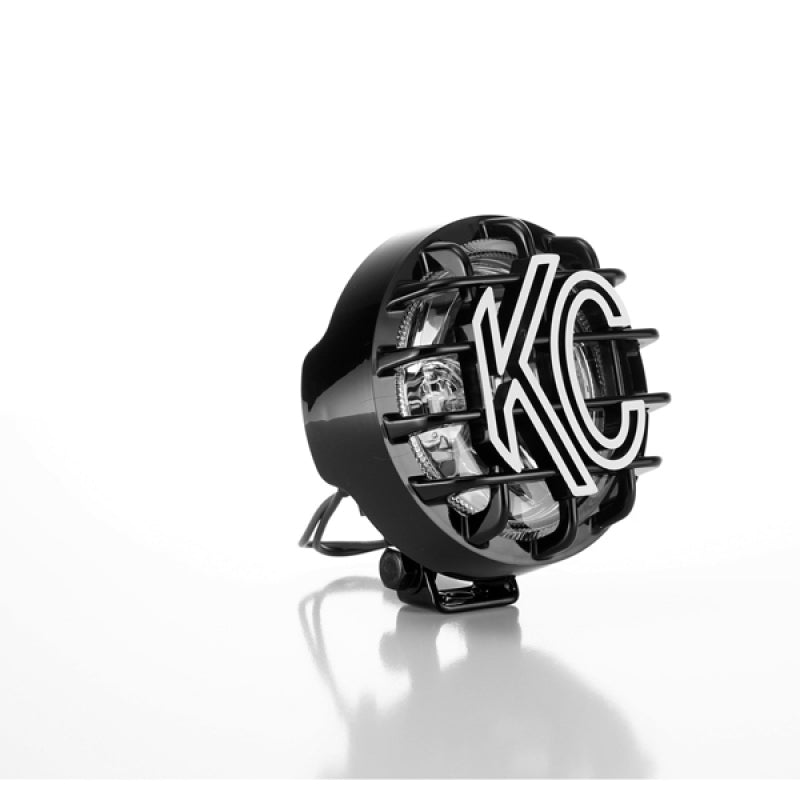 KC HiLiTES Rally 400 4in. Round Halogen Light 55w Spread Beam (Single) - Black - Racecraft Industries
