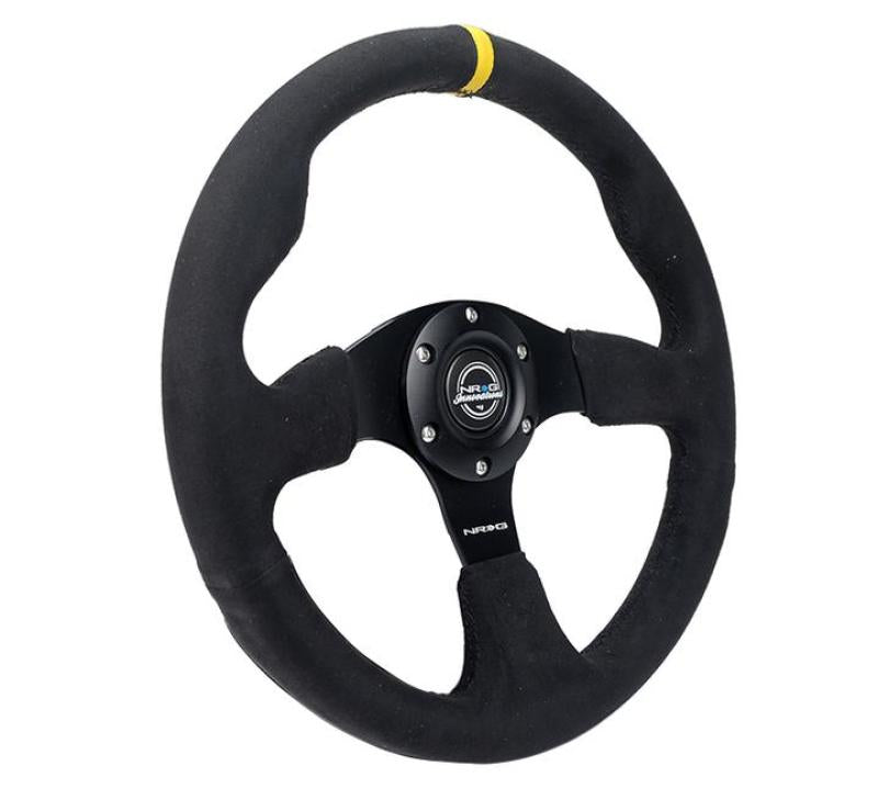 NRG Reinforced Steering Wheel (320mm) Alcantara Steering Wheel w/ Black Stitching - Racecraft Industries