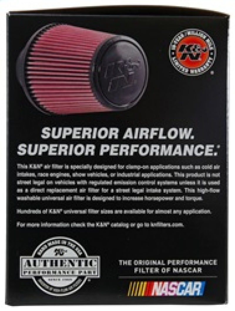 K&N Universal Air Filter (4in. Flange / 6in. Base OD / 4-5/8in. Top OD / 6in. Height) - Racecraft Industries