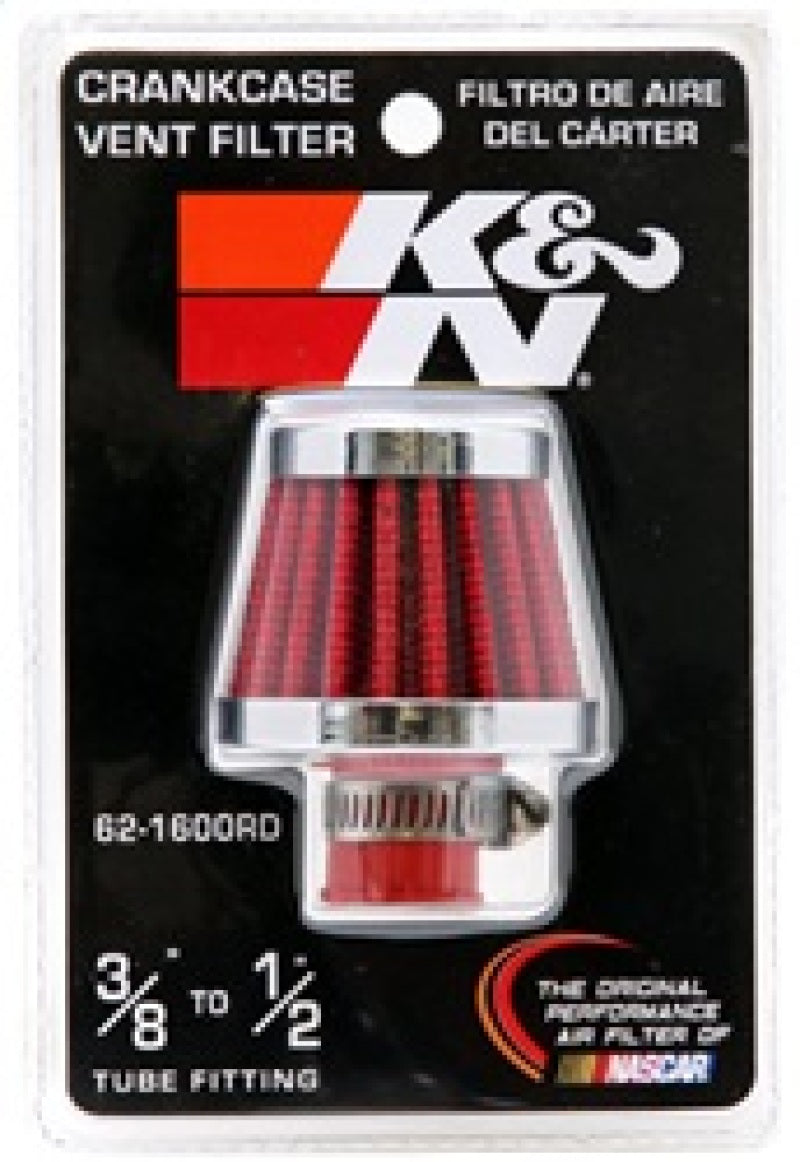 K&N 2in Base OD x .375in Flange ID x 1.75in H Rubber Base Crankcase Vent Filter - Racecraft Industries
