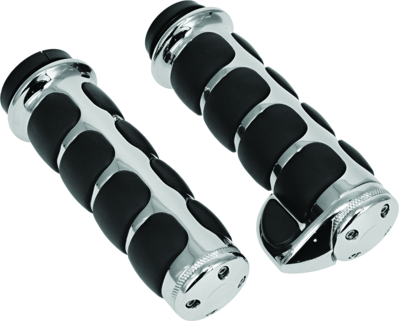 Kuryakyn Premium ISO Grips With Throttle Boss Throttle-By-Wire Chrome - Racecraft Industries