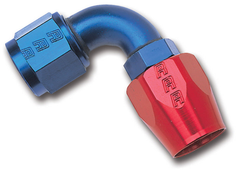 Russell Performance -6 AN Red/Blue 90 Degree Full Flow Hose End - Racecraft Industries