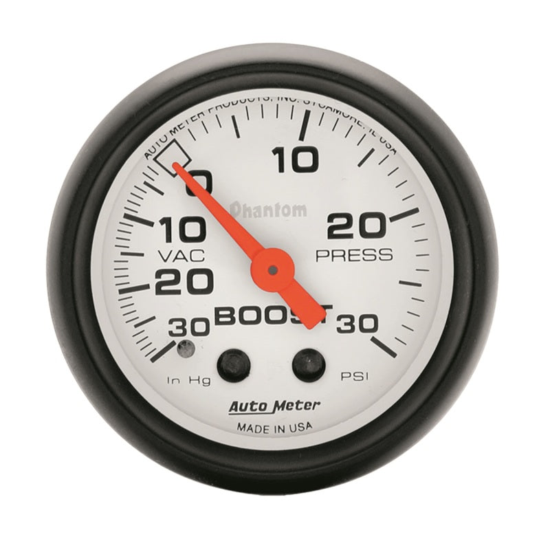 Autometer Phantom 52mm 30 PSI Mechanical Boost Gauge - Racecraft Industries