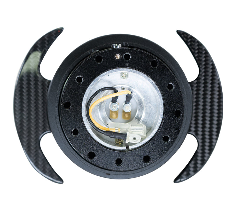 NRG Quick Release Kit Gen 3.0 - Black Body / Black Ring w/ Carbon Fiber Handles - Racecraft Industries