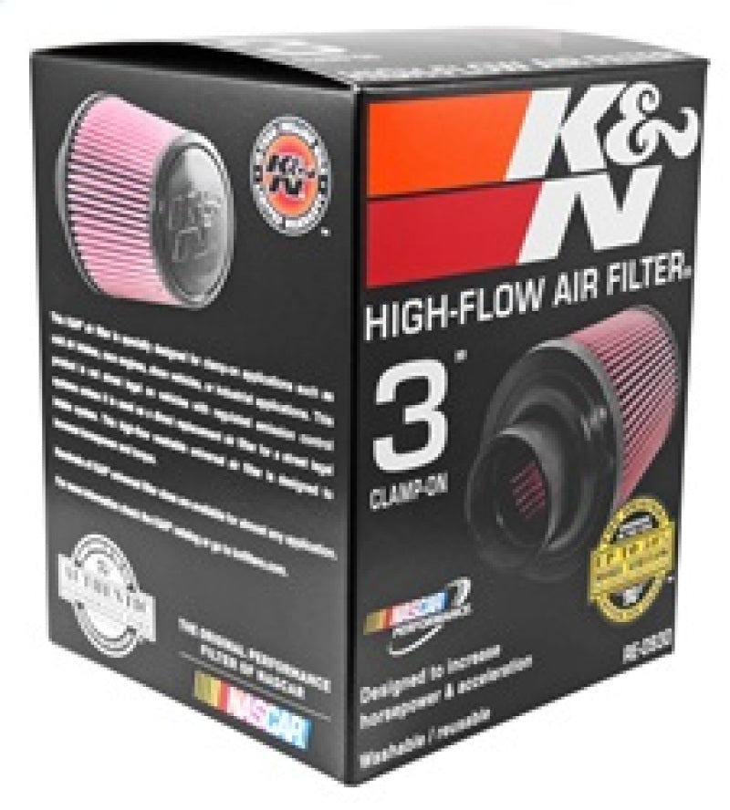 K&N Universal Rubber Filter - Round Tapered 6in Base OD x 3in Flange ID x 6in H - Racecraft Industries