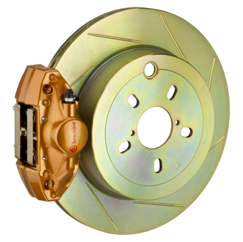 Brembo 12-16 FRS Exc w/ Elec Park Brake Rr GT BBK 2 Pis Cast 2pc 316 x20 1pc Rtr Slot Type1-Gold - Racecraft Industries