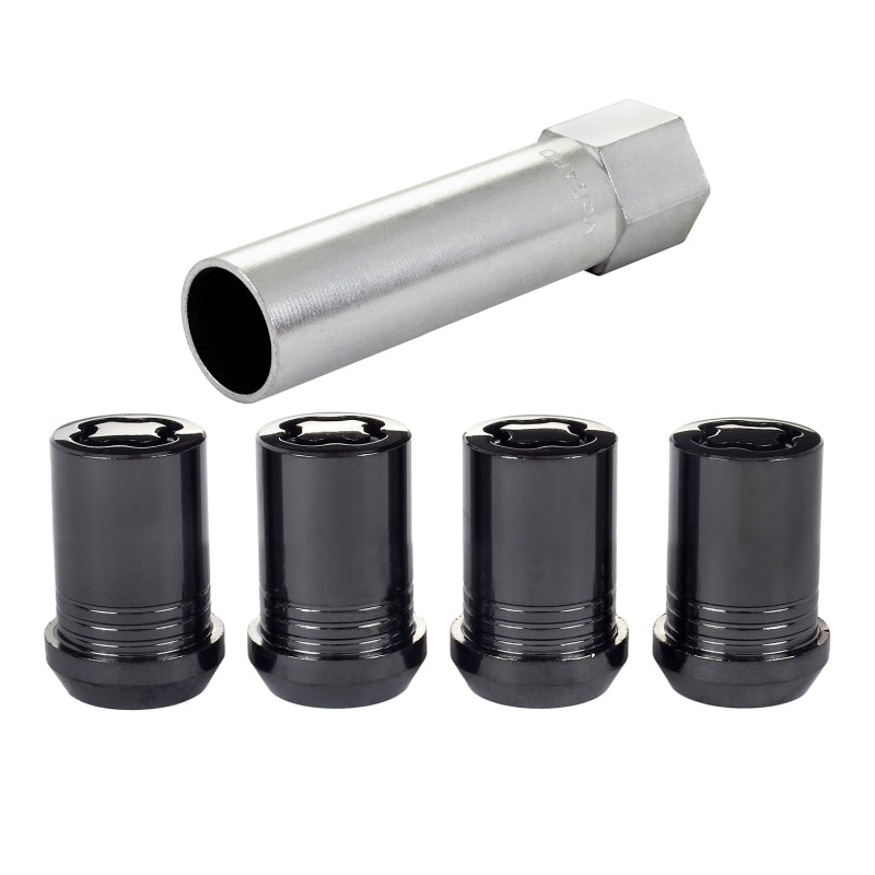 McGard Wheel Lock Nut Set - 4pk. (Tuner / Cone Seat) M12X1.5 / 13/16 Hex / 1.24in. Length - Black - Racecraft Industries