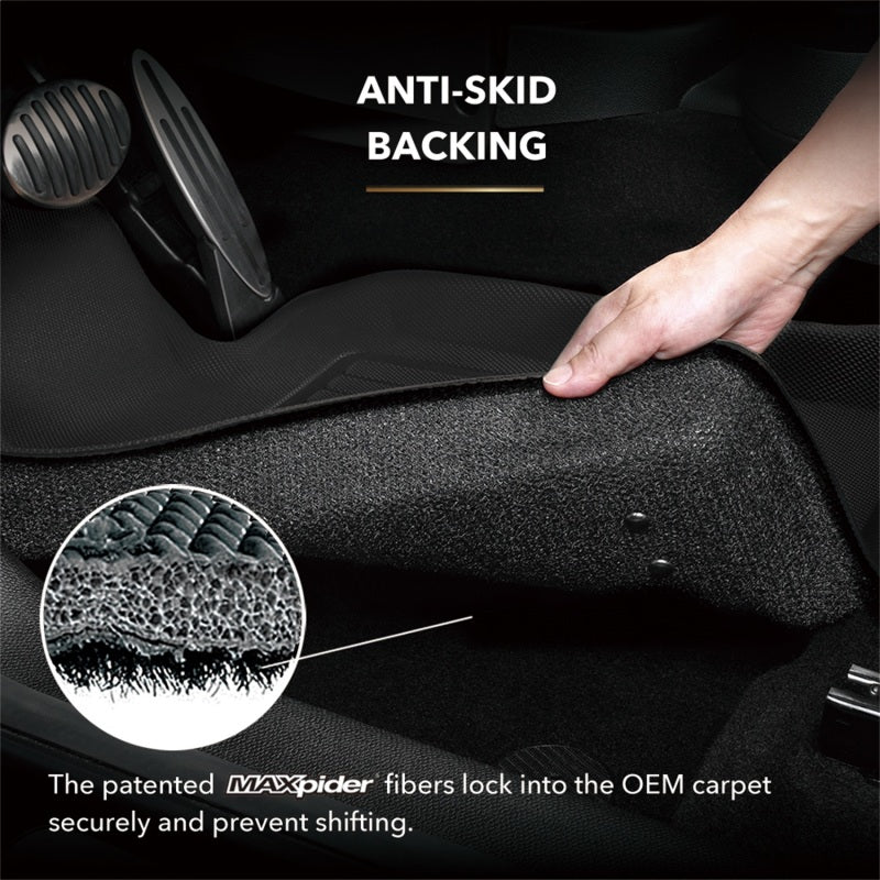 3D MAXpider 2015-2020 Ford Mustang Kagu 2nd Row Floormats - Black - Racecraft Industries