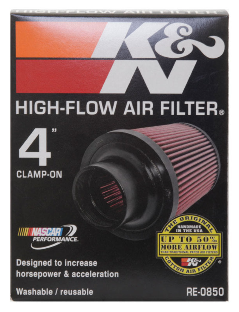 K&N Universal Air Filter (4in. Flange / 6in. Base OD / 4-5/8in. Top OD / 6in. Height) - Racecraft Industries
