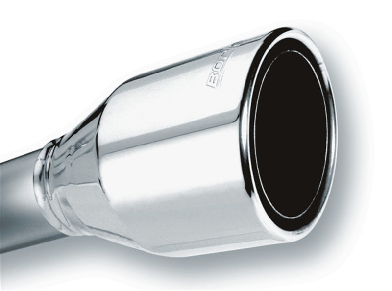 Borla 2.5in Inlet 4.5in Round Rolled Angle Cut Phantom X 7.75in Long Embossed Universal Exhaust Tips - Racecraft Industries