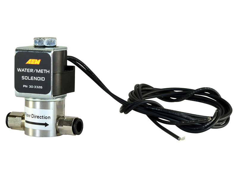 AEM Water/Methanol Injection System - High-Flow Low-Current WMI Solenoid - 200PSI 1/8in-27NPT In/Out - Racecraft Industries