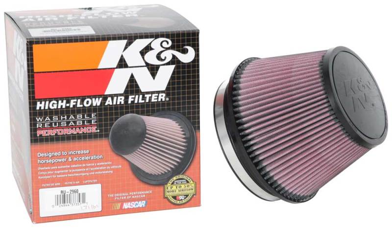 K&N Universal Tapered Filter 6in Flange ID x 7.5in Base OD x 5in Top OD x 5in Height - Racecraft Industries