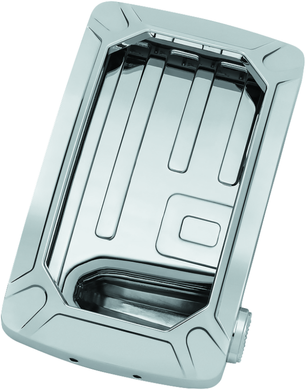 Kuryakyn Nova Curved Vertical Mount Side License Plate Holder Chrome - Racecraft Industries