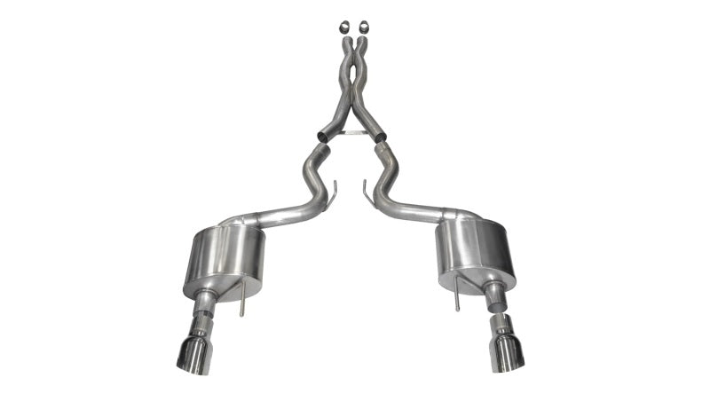 Corsa 2015-2017 Ford Mustang GT 5.0 3in Cat Back Exhaust Polish Dual 4.5in Tip (Xtreme) - Racecraft Industries