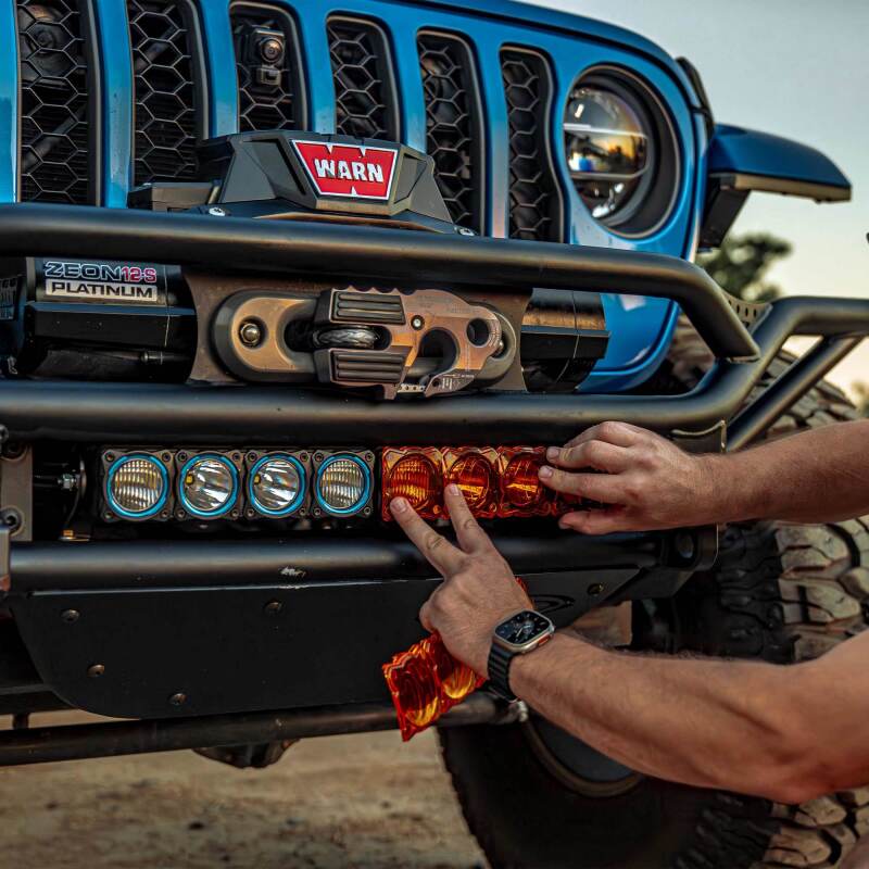 KC HiLiTES FLEX ERA LED Light Bar 10in. Light Shield - Amber (SHIELD ONLY) - Racecraft Industries
