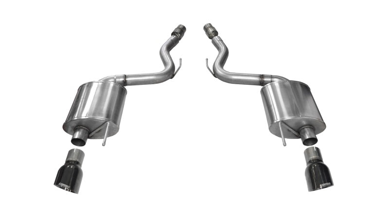 Corsa 2015-2017 Ford Mustang GT 5.0 3in Axle Back Exhaust Black Dual Tips (Touring) - Racecraft Industries