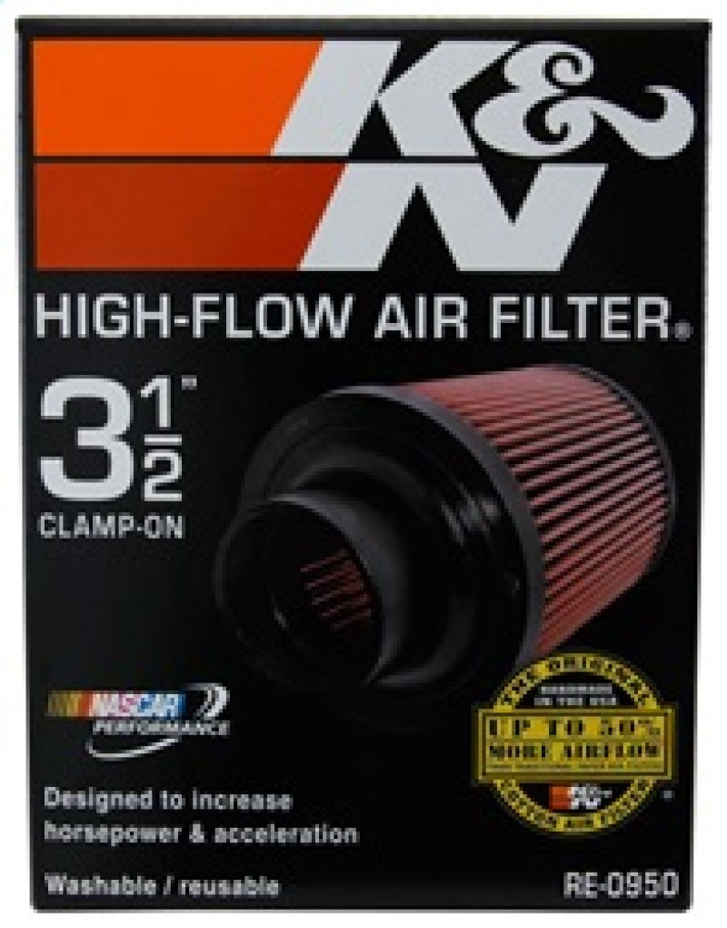 K&N Universal Rubber Filter 3 1/2inch ID FLG / 6inch Base / 4-5/8inch Top / 6inch Height - Racecraft Industries