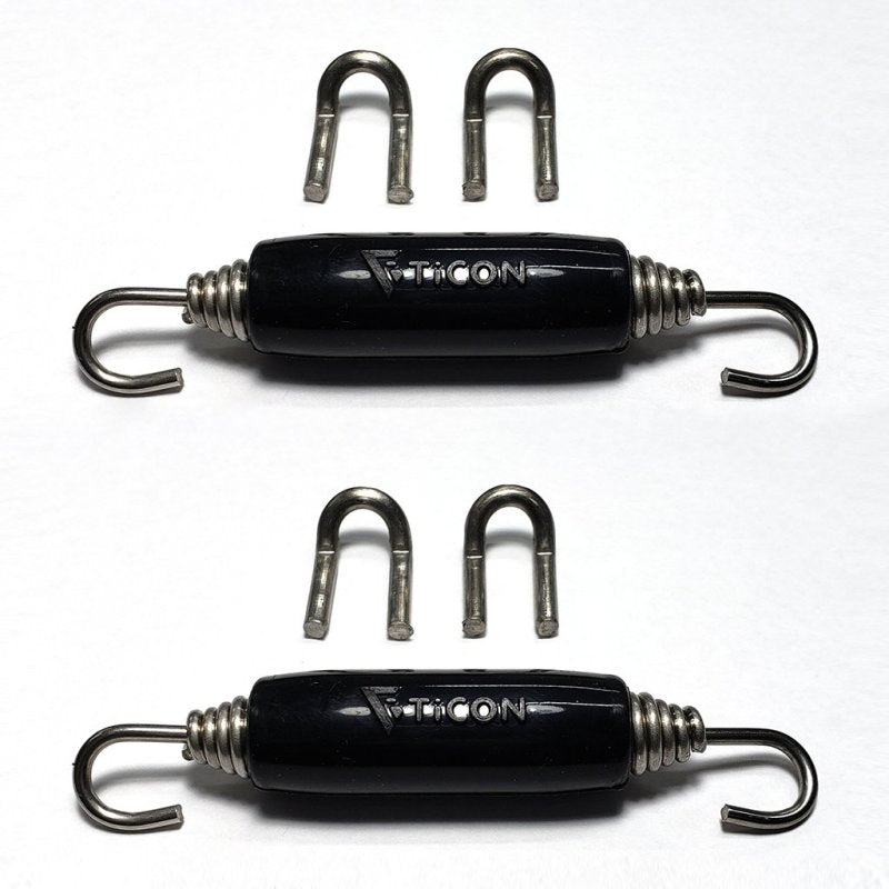 Ticon Industries Black Silicone Titanium Spring Tab and Spring Kit (4 Tabs/2 Springs) - 2 Pack - Racecraft Industries