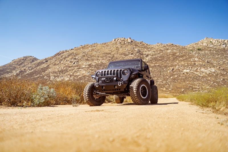 DV8 Offroad 07-23 Jeep Wrangler/Gladiator JT/JK/JL FS-25 Stubby Front Bumper w/Plated Bull Bar - Racecraft Industries