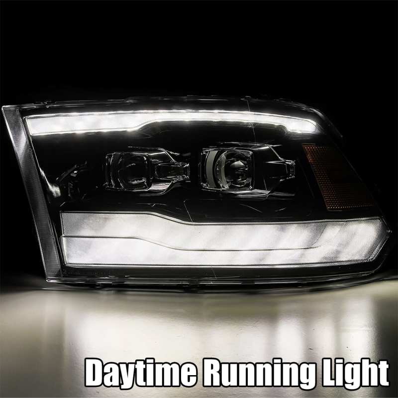 AlphaRex 09-18 Dodge Ram 1500HD PRO-Series Projector Headlights Plank Style Chrome w/Seq Signal/DRL - Racecraft Industries