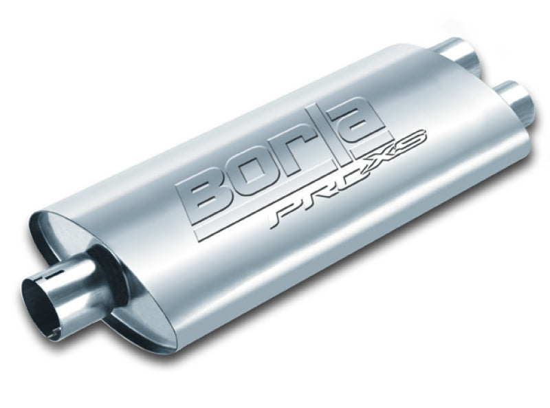 Borla Universal Center/Dual Oval 3in In / 2.5in Out 19in x 4in x 9.5in Notched PRO-XS Muffler - Racecraft Industries