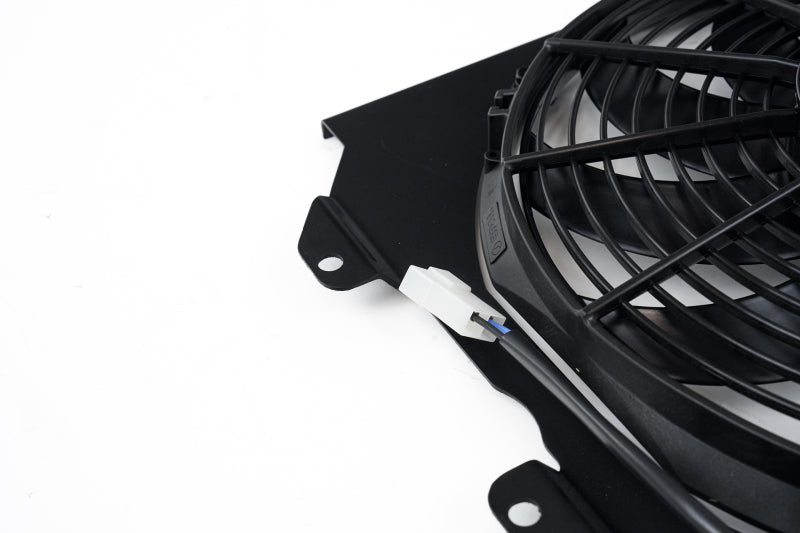 CSF 92-00 Honda Civic All-Aluminum Fan Shroud w/12in SPAL Fan - Black Finish - Racecraft Industries