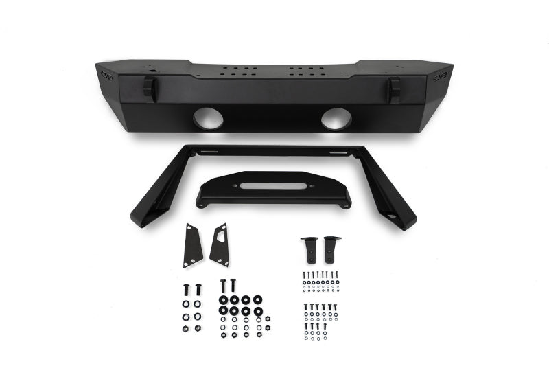DV8 Offroad 07-23 Jeep Wrangler/Gladiator JT/JK/JL FS-25 Stubby Front Bumper w/Plated Bull Bar - Racecraft Industries