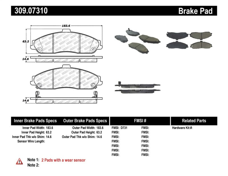 StopTech Performance 04-08 Cadillac XLR/XLR-V / 97-10 Corvette / 05-06 Pontiac GTO Front Brake Pads - Racecraft Industries