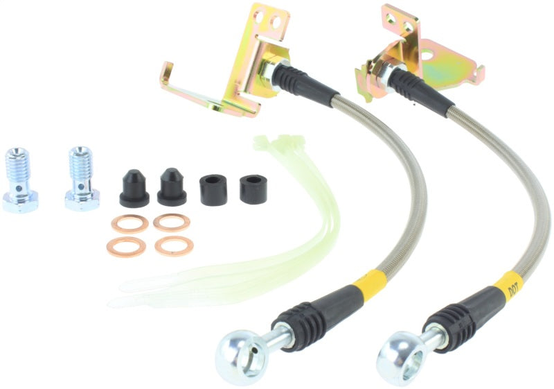 StopTech 05-08 Mustang V6 w/ABS / Mustang GT V8 / 07-09 GT500 Stainless Steel Rear Brake Lines - Racecraft Industries