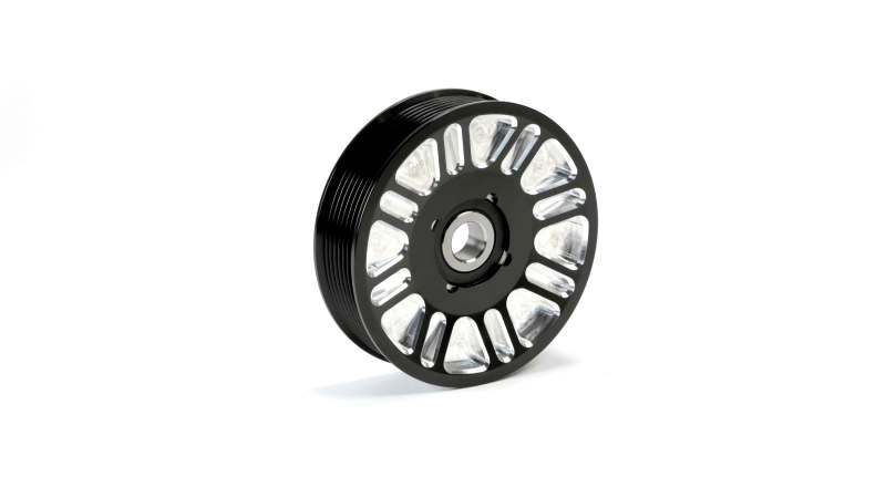 Fleece Performance 03-18 Dodge 2500/3500 Cummins Upper Fan Pulley Idler (Black Contrast) - Racecraft Industries