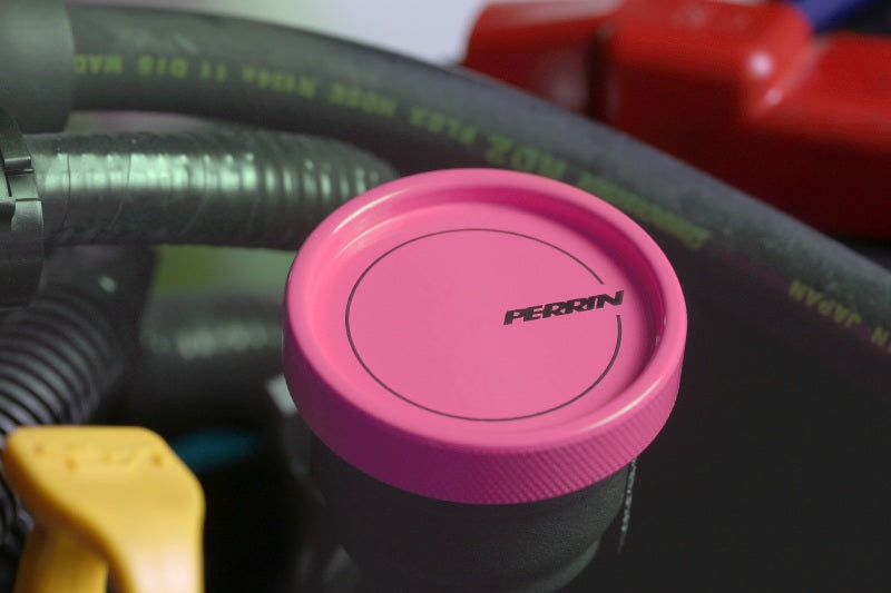 Perrin 02-21 Subaru WRX / 2022 BRZ & GR86 / 04-21 STI / 00-18 Forester XT Oil Fill Cap - Hyper Pink - Racecraft Industries