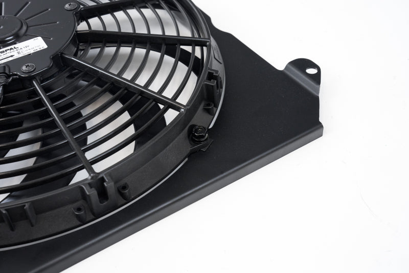 CSF 92-00 Honda Civic All-Aluminum Fan Shroud w/12in SPAL Fan - Black Finish - Racecraft Industries