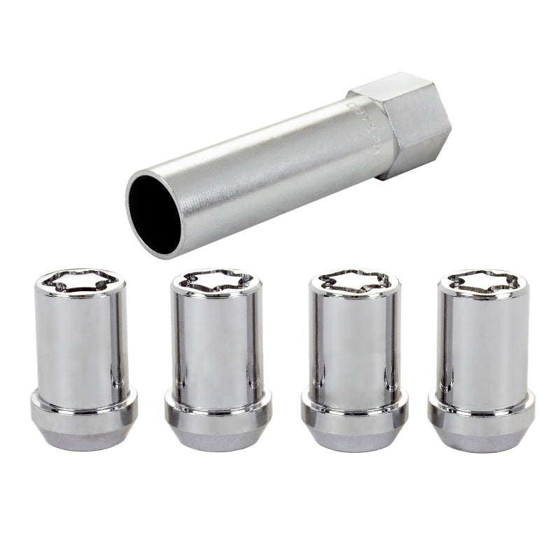 McGard Wheel Lock Nut Set - 4pk. (Tuner / Cone Seat) M12X1.5 / 13/16 Hex / 1.24in. Length - Chrome - Racecraft Industries