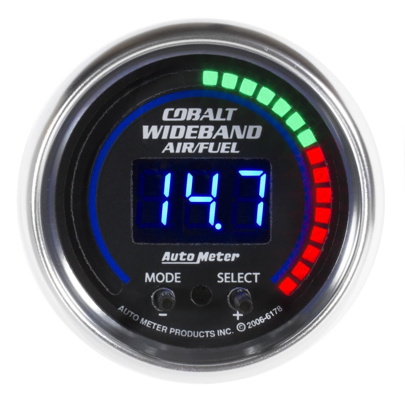 Autometer Cobalt 52mm Air/Fuel Ratio Pro Plus Digital w/ Peak & Warning Gauge - Racecraft Industries